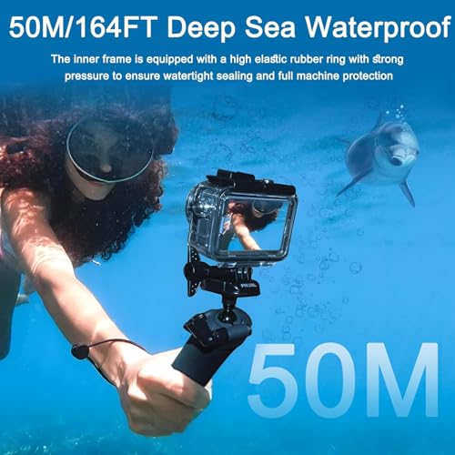 ZORBES® Waterproof Case for DJI Action 5PRO/4/3 with Anti-Fog Underwater Housing Shell Cage Supports 50M/164FT Deep Diving Scuba Snorkeling Swimming with Quick Release Screw, Camera Accessories ZORBES® Waterproof Case for DJI Action 5PRO/4/3 with Anti-Fog Underwater Housing Shell Cage Supports 50M/164FT Deep Diving Scuba Snorkeling Swimming with Quick Release Screw, Camera Accessories